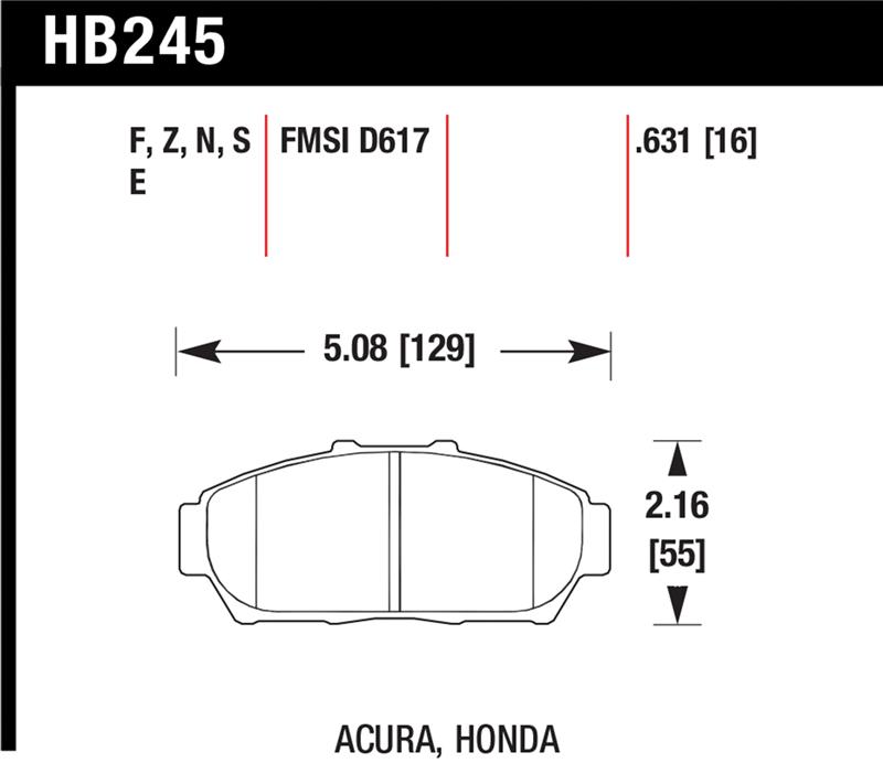 Hawk 94-01 Acura Integra (excl Type R)  HP+ Street Front Brake Pads