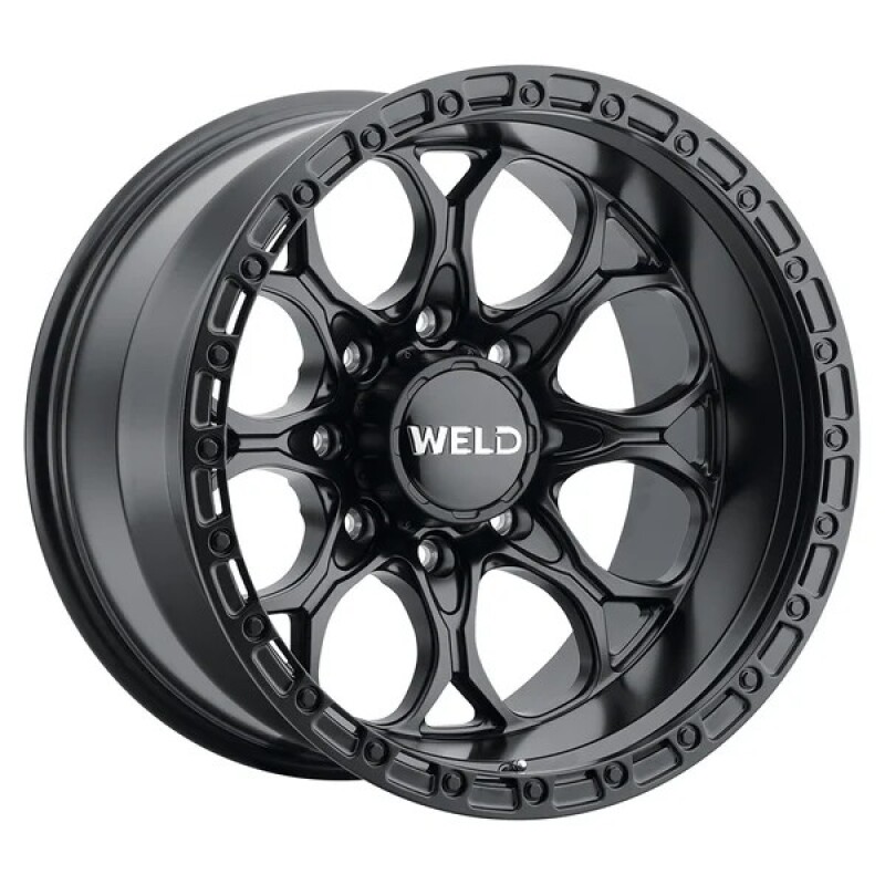 Weld Ledge 8 20x10 / 8x180 / ET-18 / 4.75 BS / 124.3 Bore - Satin Black/Satin Black Ring Wheel
