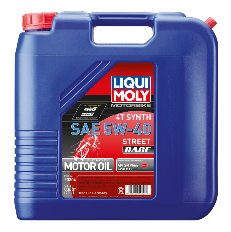 LIQUI MOLY 20L Motorbike 4T Synth SAE Street Race