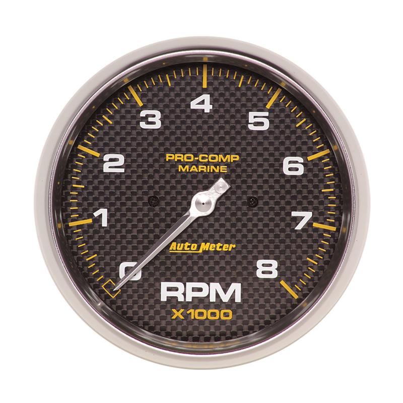 AutoMeter Marine Carbon Fiber 5in In-Dash Tachometer 0-8000 RPM