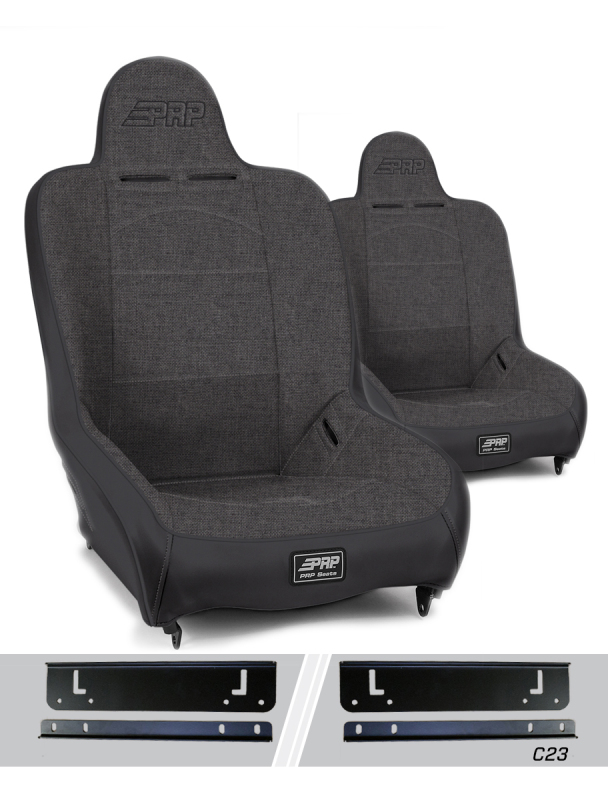PRP 97-02 Jeep Wrangler TJ Premier High Back Suspension Seats Kit (Pair) - Gray
