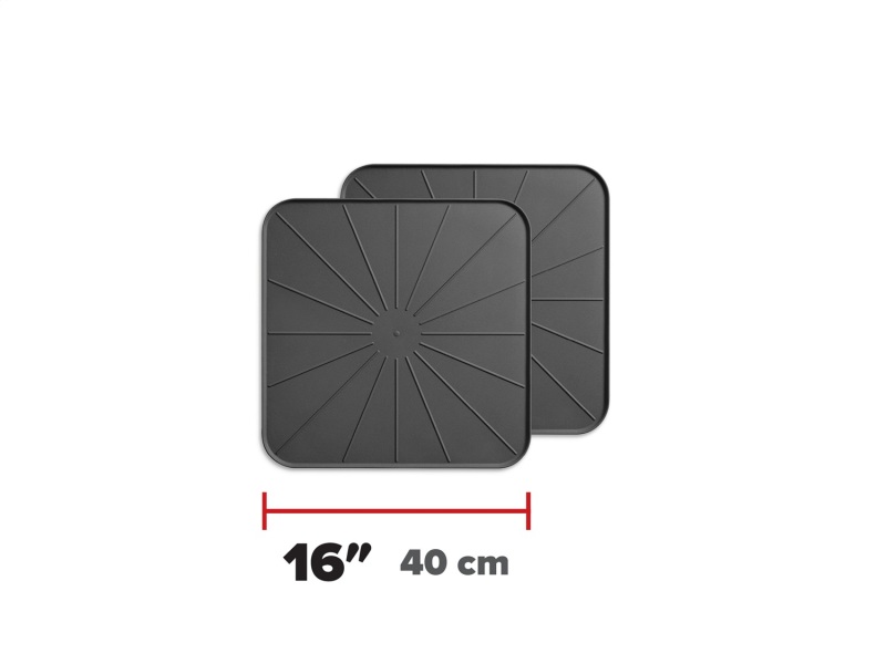 WeatherTech Plant Mats/Coasters 16in. Square - Black (2pc Set)