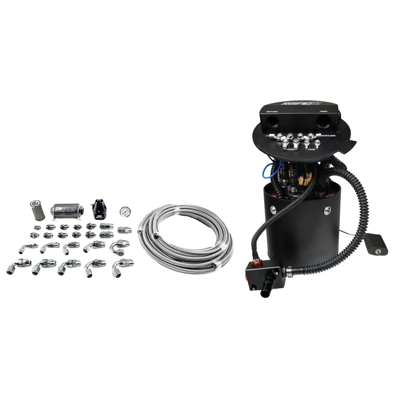 DeatschWerks X3 Series Fuel Pump Module w/ Triple DW400 Pumps/PTFE Plumbing Kit 11-24 Ford Mustang