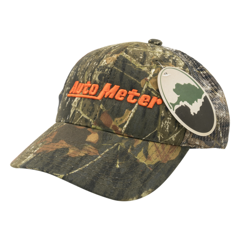 Autometer Hat Mesh Black w/ Velcro Hunting Camo Blaze Orange