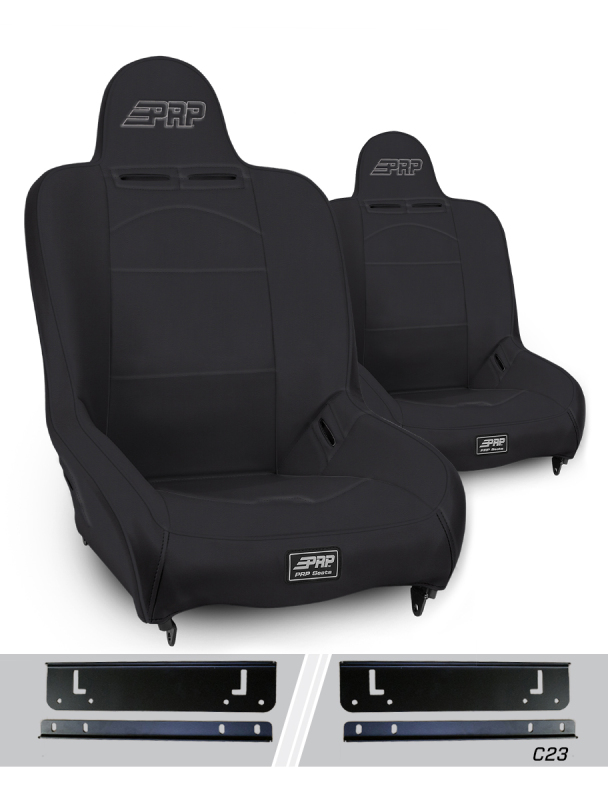 PRP 97-02 Jeep Wrangler TJ Premier High Back Suspension Seats Kit (Pair) - Black

