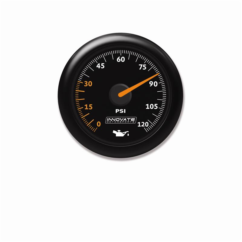 Innovate MTX Analog Oil Pressure Gauge 0-120psi - Black Dial