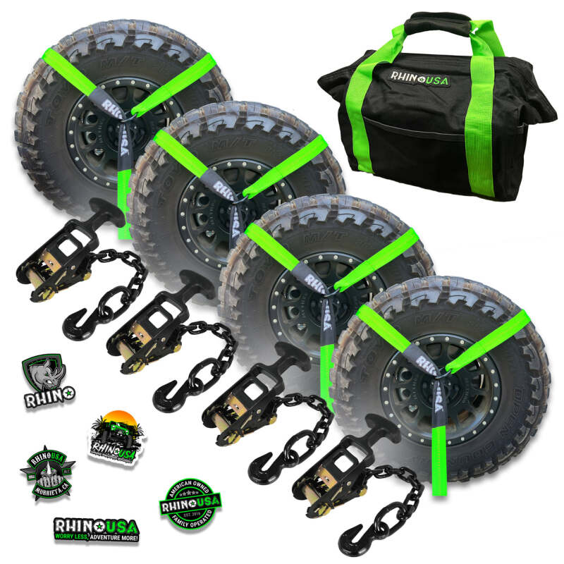 Rhino USA Lasso Straps; Basket Straps - Green