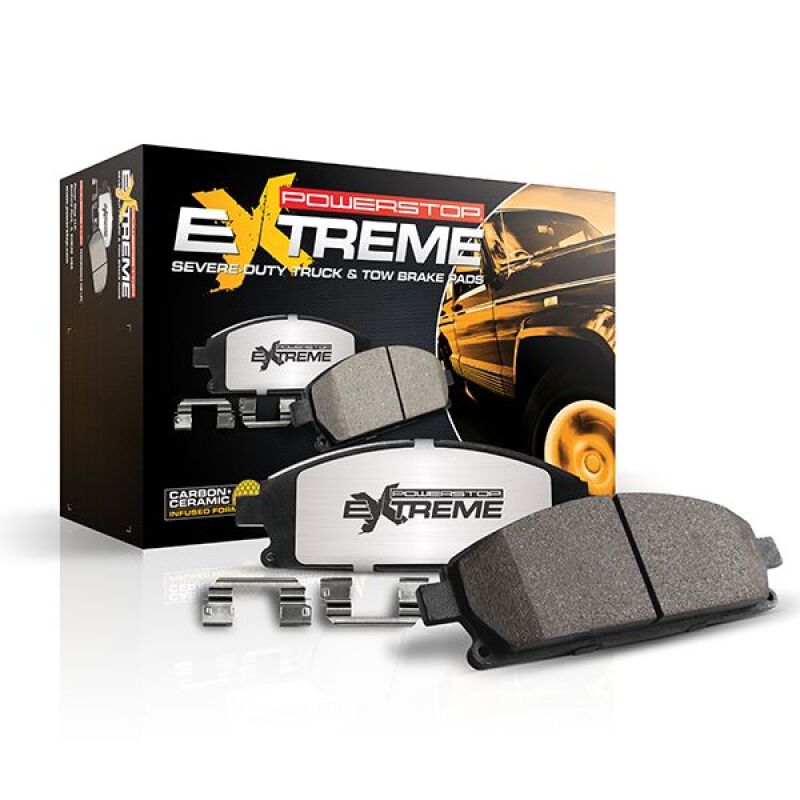 PowerStop - Z36 Truck and SUV Carbon-Fiber Ceramic Brake Pads with Hardware Kit