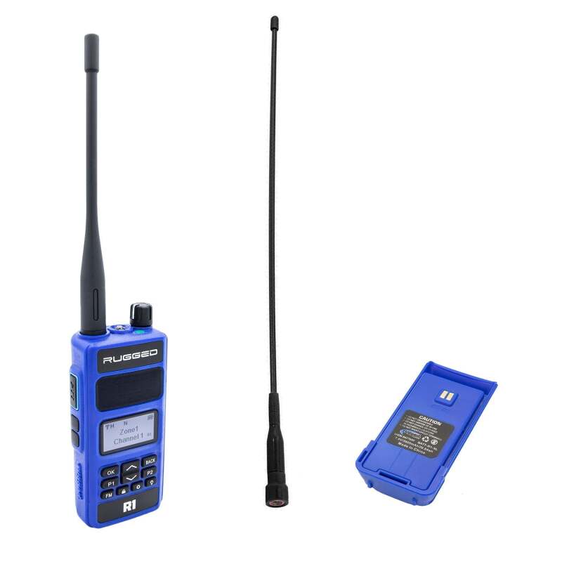 Rugged Radios BUNDLE - Rugged R1 - Handheld Radio with Long Range Antenna and High Capacity Battery