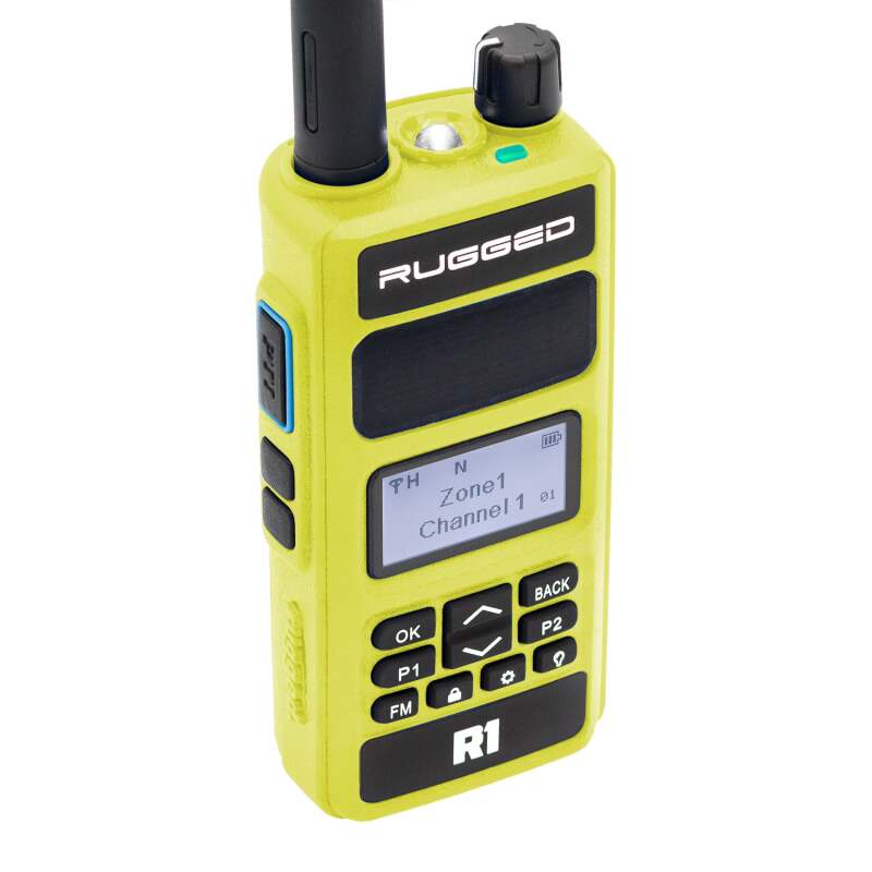 Rugged Radios Rugged R1 - Business Band Two Way Handheld Radio - Digital and Analog Safety Yellow