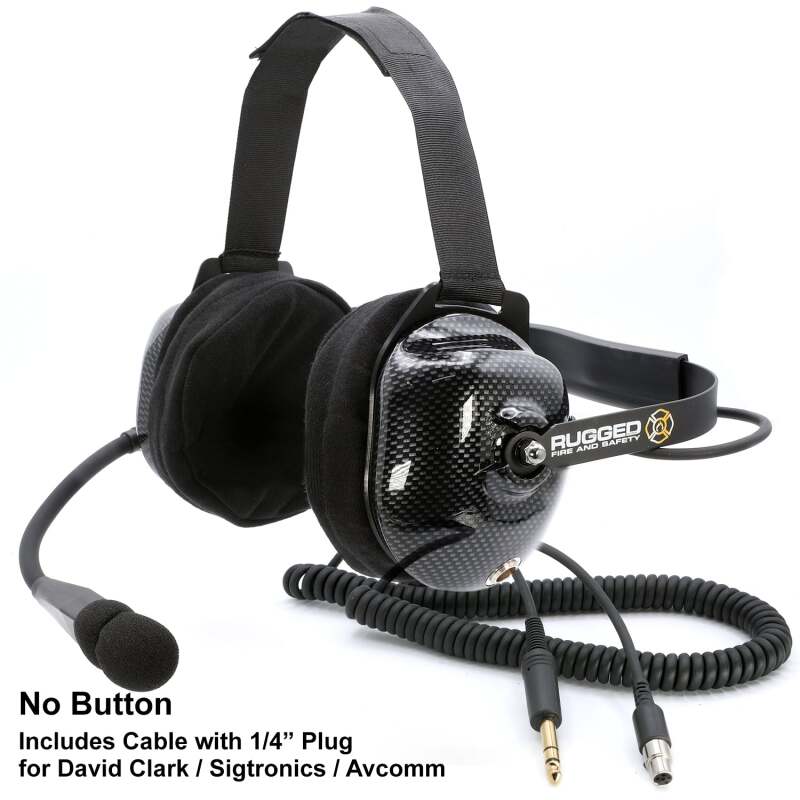 Rugged Radios FHS Behind-The-Head Fire Safety Industrial Headset With Mic On/Off Button / No Cable