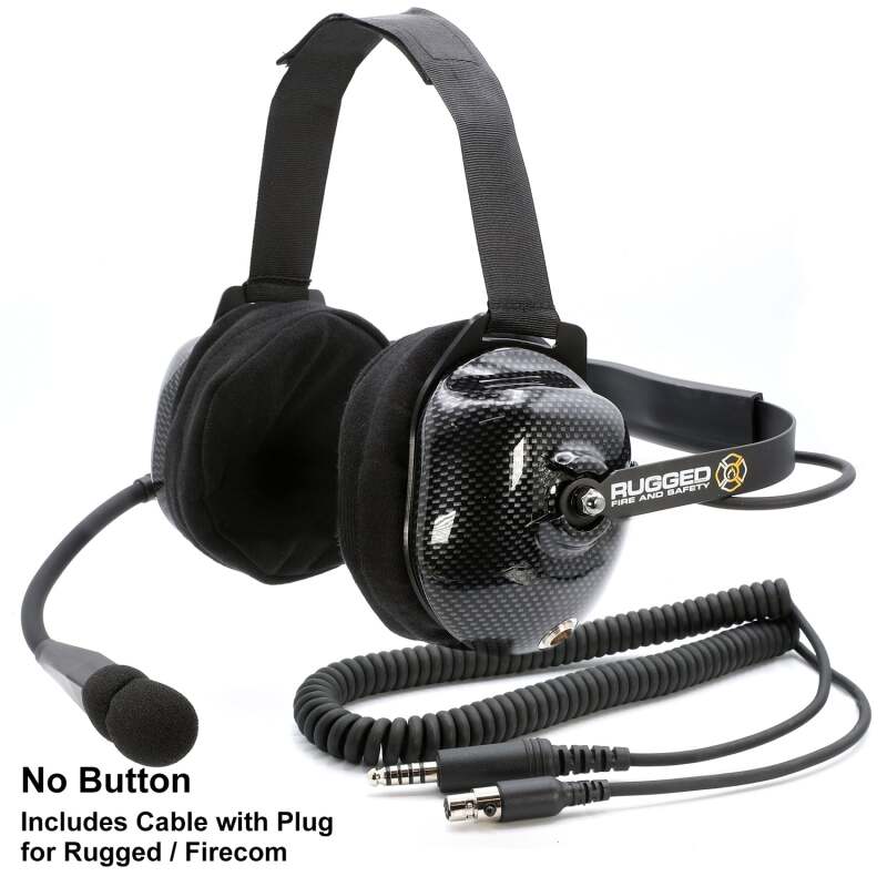 Rugged Radios FHS BTH FSI Headset w/ Mic I/O Button / For David Clark / Sigtronics / Avcomm