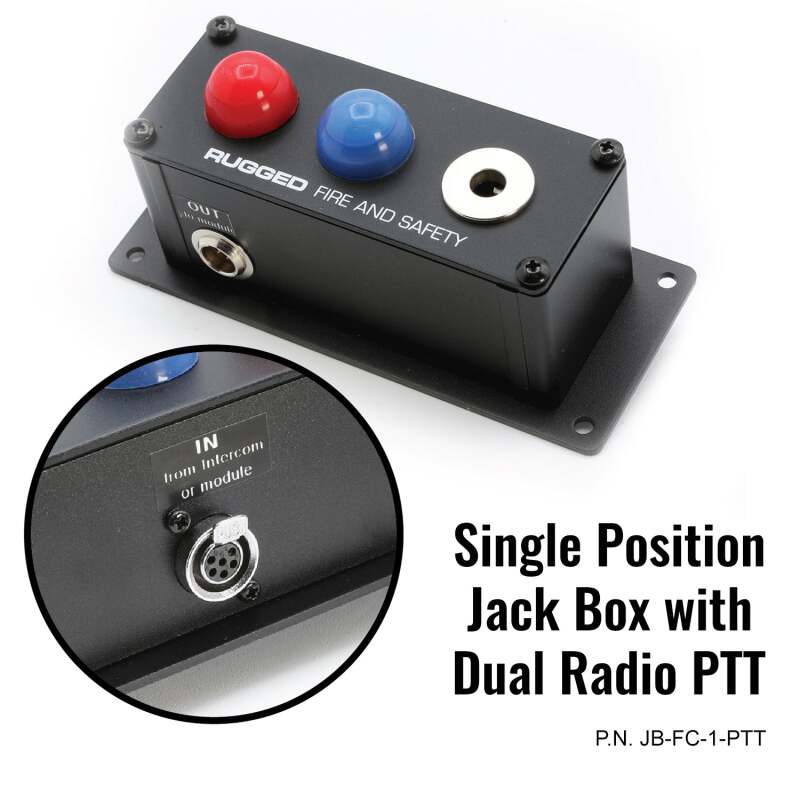 Rugged Radios Jack Box Headset Stations for RRP800 Fire & Safety Intercoms Single Position Jack Box