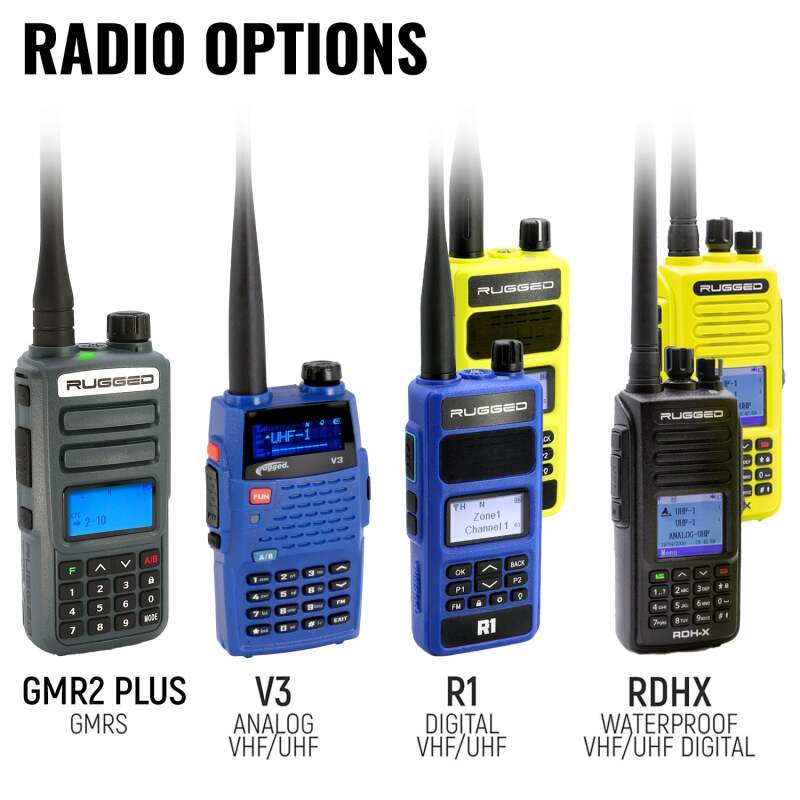 Rugged Radios SUPER SPORT Comm Kit w/ LW SPORT Cables With R1 (Blue) - Business Band Radio