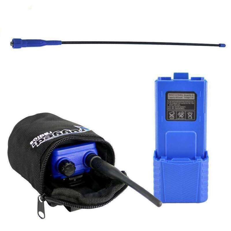 Rugged Radios V3 / RH5R Long Range Upgrade Kit - XL Lithium Battery Go Further Antenna & Radio Bag