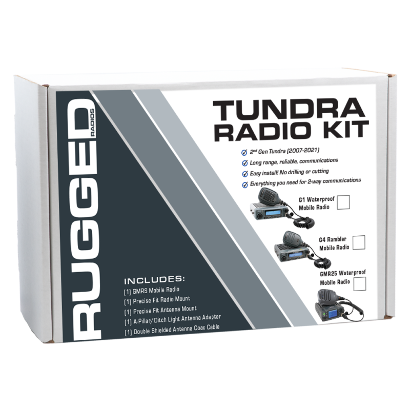 Rugged Radios Toyota Tundra Two-Way GMRS Mobile Radio Kit 25 Watt - GMR25 Waterproof