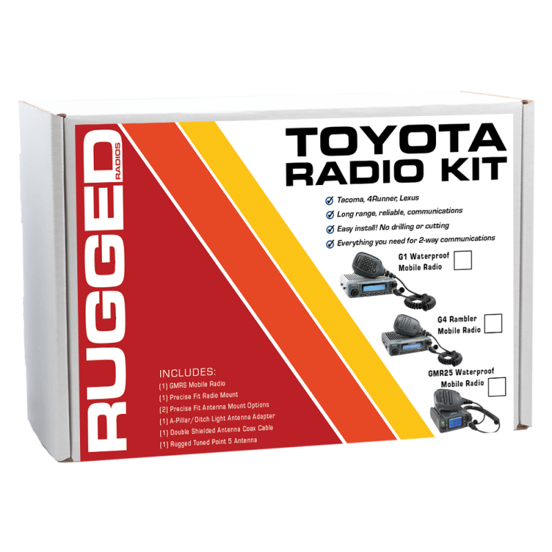 Rugged Radios Toyota Tacoma/4Runner/Sequoia 2-Way GMRS Radio Kit 25 Watt - GMR25 Waterproof