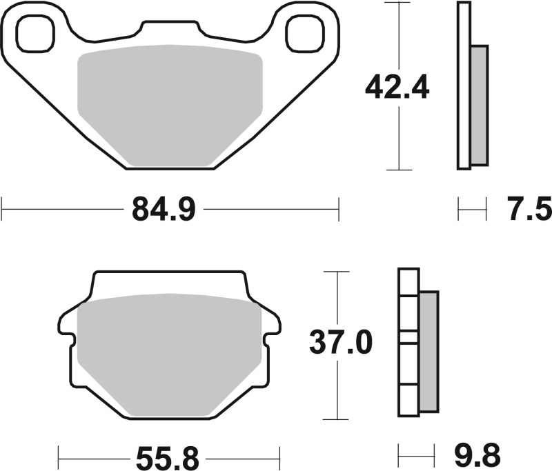 Brembo OE 90-90 Kawasaki ZZR 250cc Brake Pad - Rear