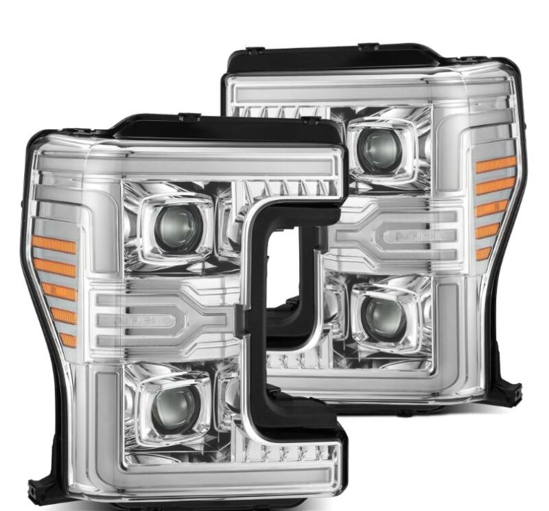 AlphaRex 17-19 Ford F-250/350/450/550 Super Duty LUXX-Series LED Proj Headlights Chrome w/SS & SBDRL