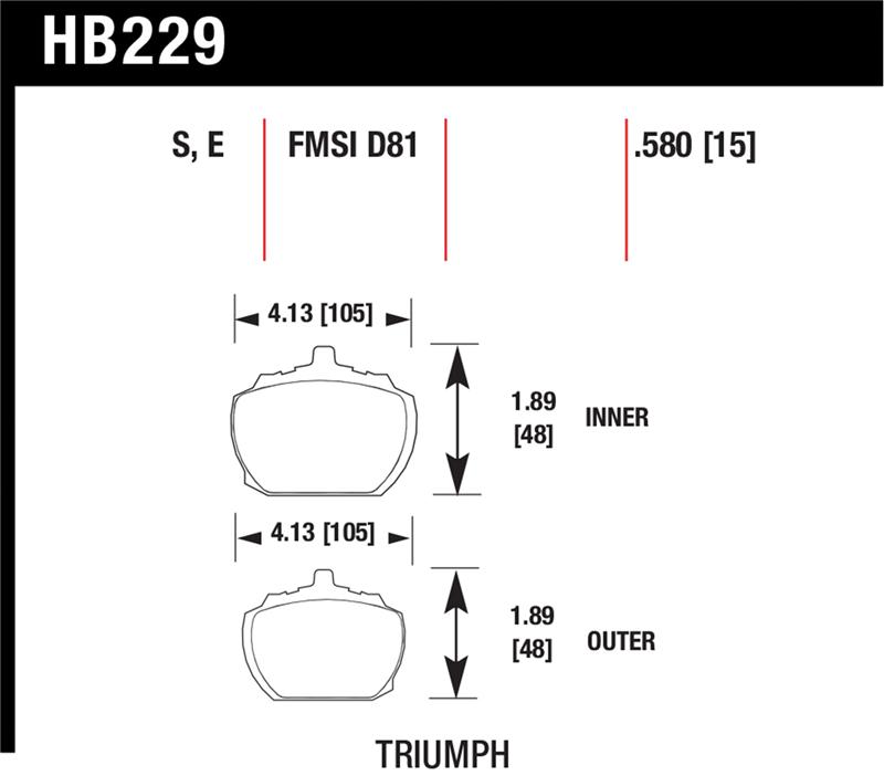 Hawk70-73 Triumph Stag Blue 9012 Race Front Brake Pads