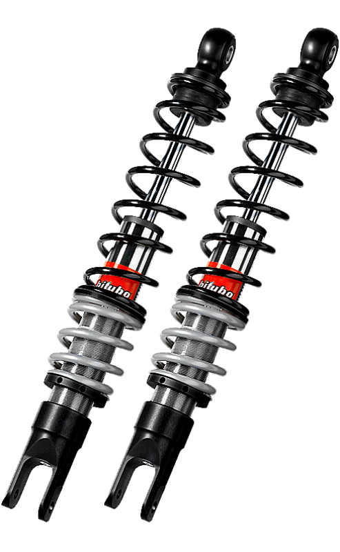 Bitubo YGB0 Twinshocks Front Adjustable: Spring Preload, Black Spring