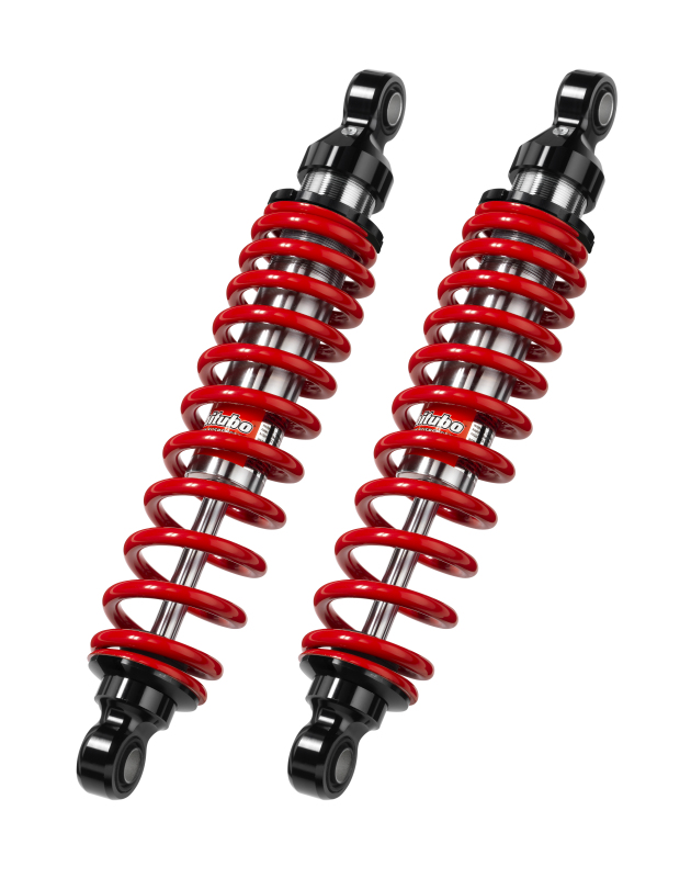 Bitubo WMB0 Twinshocks Adjustable: Spring Preload, Length 386mm, Red Spring