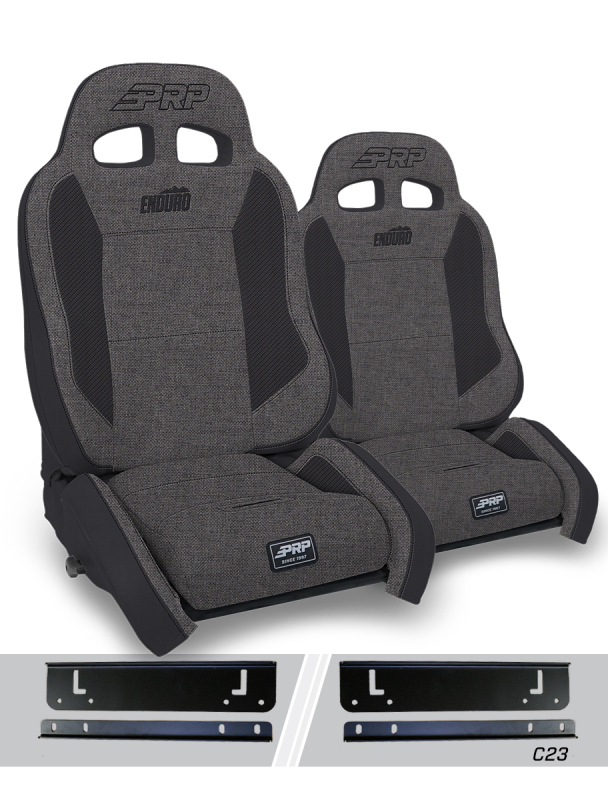 PRP 97-02 Jeep Wrangler TJ Enduro Elite Suspension Seat Crawl Edition - Gray (Pair)