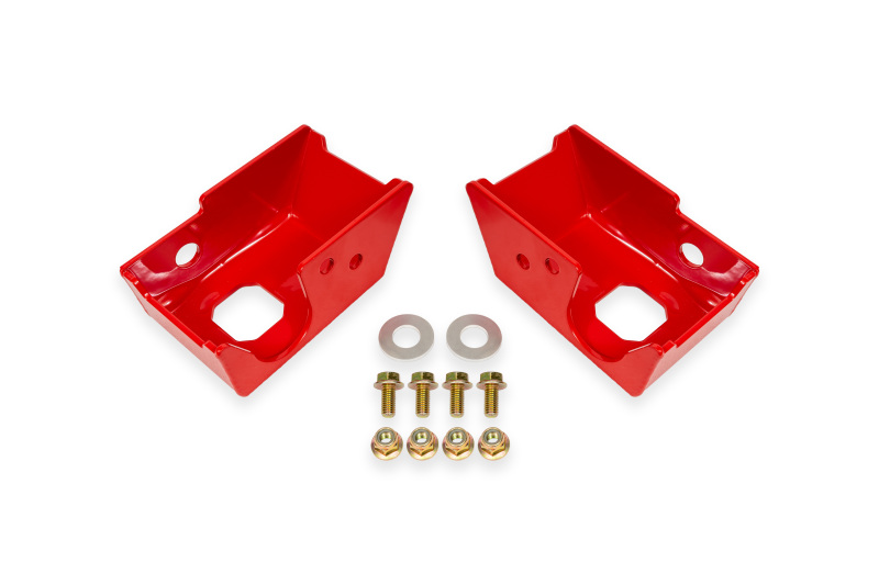 BMR 2021+ Ford Bronco (Exc. Bronco Sport) Rear Shock Mount Skid Plates - Red