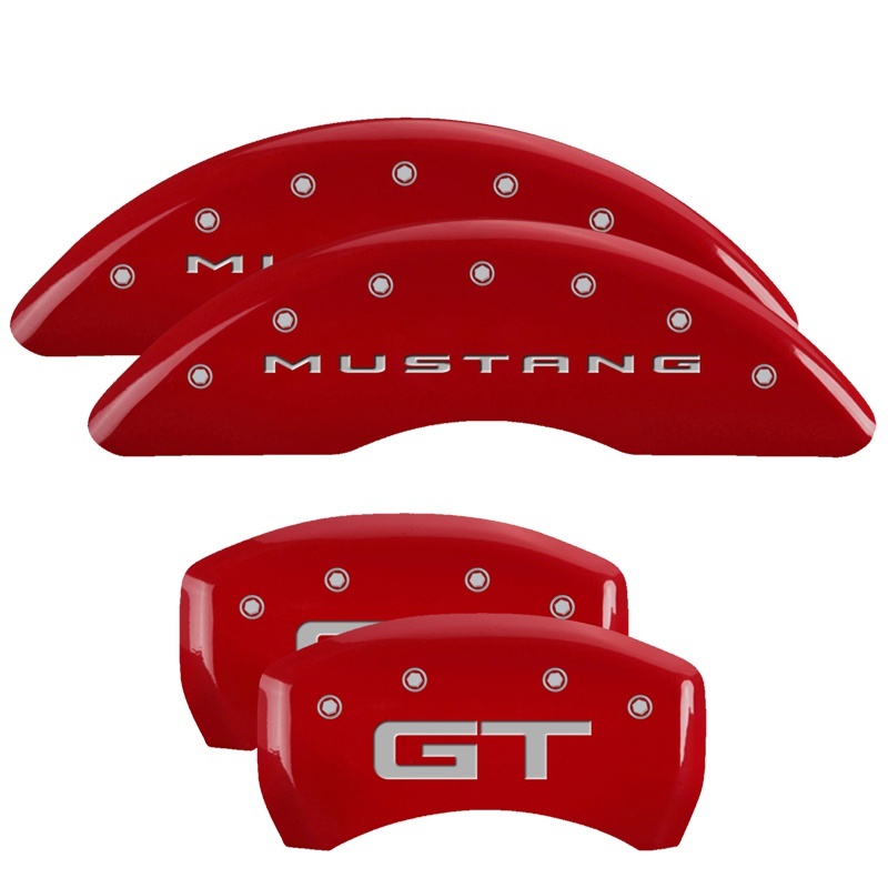 MGP 2024+ Ford Mustang GT 4 Caliper Covers Front & Rear - Red Finish w/ Mustang/GT Logo