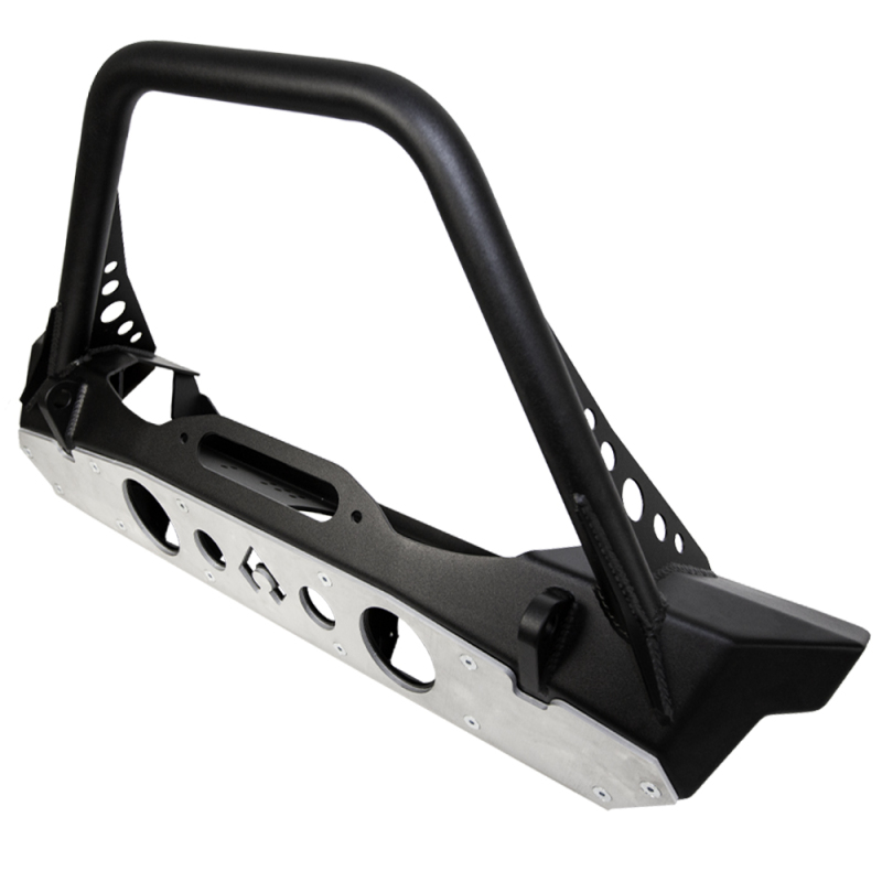 Artec Industries Jeep JK Powder Coat Nighthawk Mid-Tube Stinger Front Bumper w/Skid Black Pwdr Coat