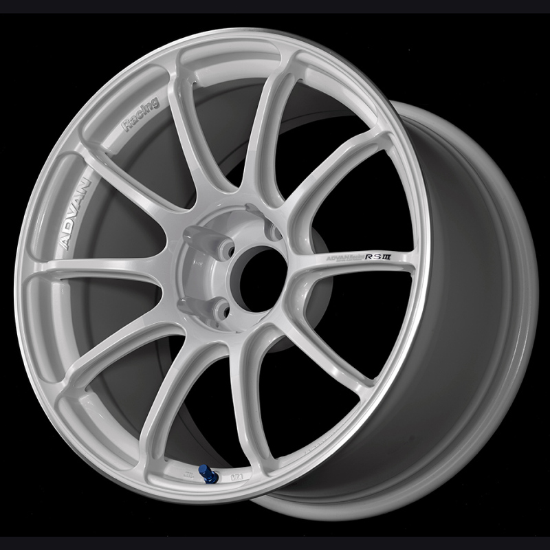 Advan RSIII 18x9.5 +45 5x100 Racing White Metallic and Ring Wheel