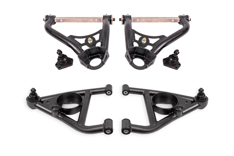 BMR 67-69 GM F-Body / 68-74 X-Body Non-Adj. Upper & Lower A-Arms (Polyurethane) - Black Hammertone
