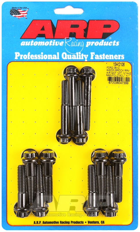 ARP Ford 351C w/Edelbrock RPM air gap 12pt intake manifold bolt kit