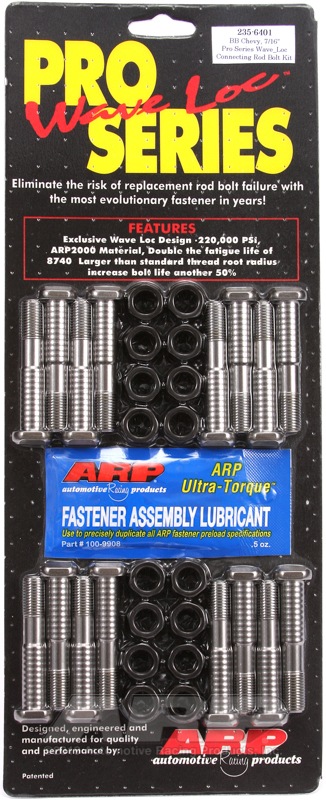 ARP BB Chevy 7/16in pro wave-loc rod bolt kit