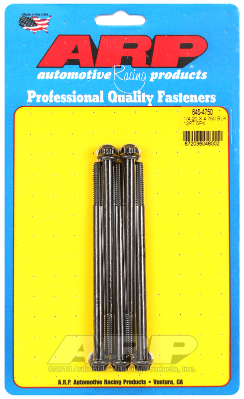 ARP 1/4-20 x 4.750 12pt black oxide bolts