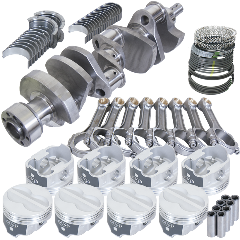 Eagle Chevy 350 1Pc 3.750in Int Balance Crank 5.700in I-Beam Rods 4.000in Pistons Rotating Assembly