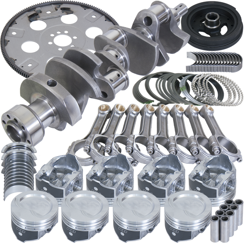 Eagle Chevy 350 1Pc 3.750in Crank 5.700in I-Beam Rod 4.060in Pistons 168 Tooth FP Balanced Assembly