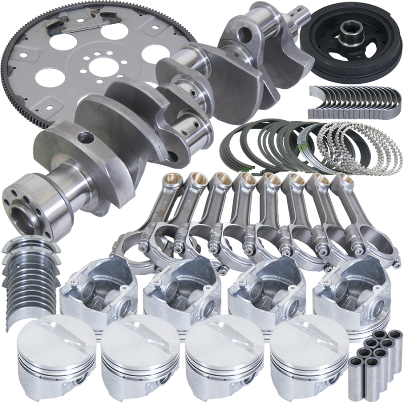 Eagle Chevy 350 1Pc 3.750in Crank 5.700in I-Beam Rods 4.040in Pistons 168 Tooth FP Balanced Assembly