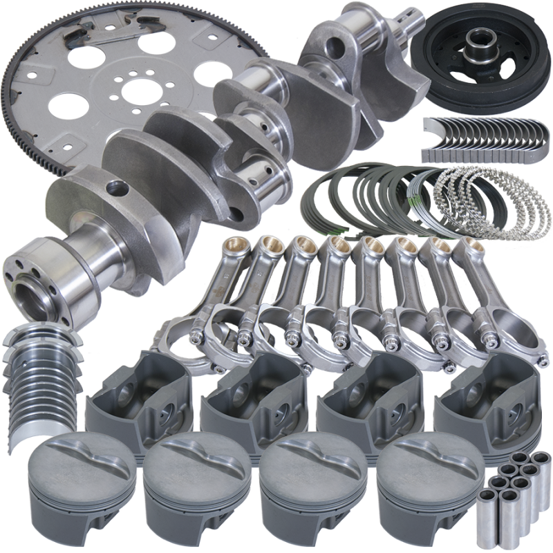 Eagle Chevy 350 1Pc 3.750in Crank 5.700in I-Beam Rods 4.040in Pistons 168 Tooth FP Balanced Assembly