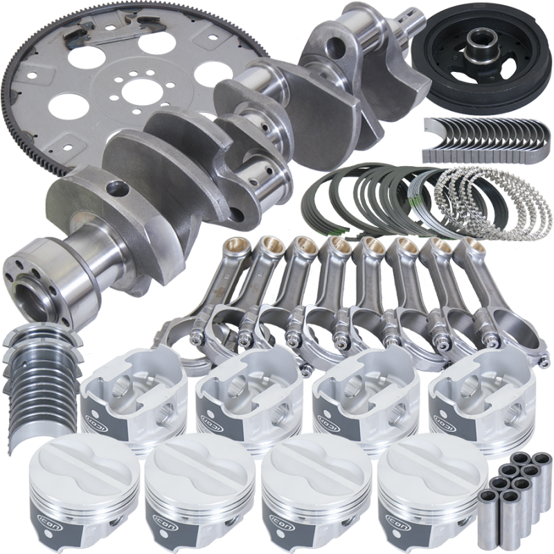 Eagle Chevy 350 1Pc 3.750in Crank 5.700in I-Beam Rod 4.030in Pistons 168 Tooth FP Balanced Assembly