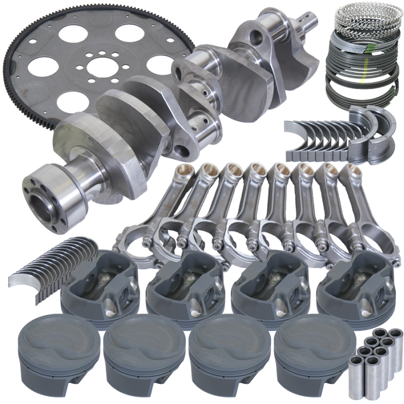 Eagle Chevy 350 1Pc 3.750in Crank 6.000in I-Beam Rod 4.040in Pistons 153 Tooth FP Balanced Assembly