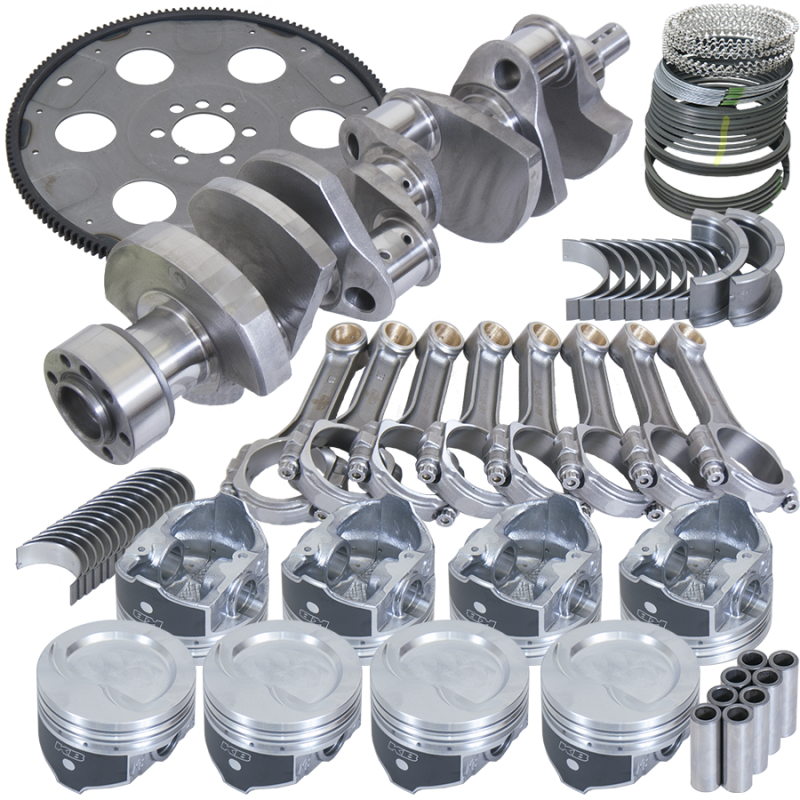 Eagle Chevy 350 1Pc 3.750in Crank 5.700in I-Beam Rod 4.060in Pistons 153 Tooth FP Balanced Assembly