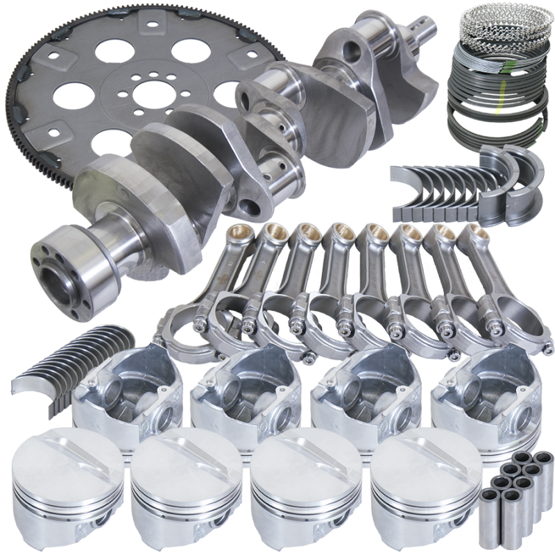 Eagle Chevy 350 1Pc 3.750in Crank 5.700in I-Beam Rods 4.030in Pistons 168 Tooth FP Balanced Assembly