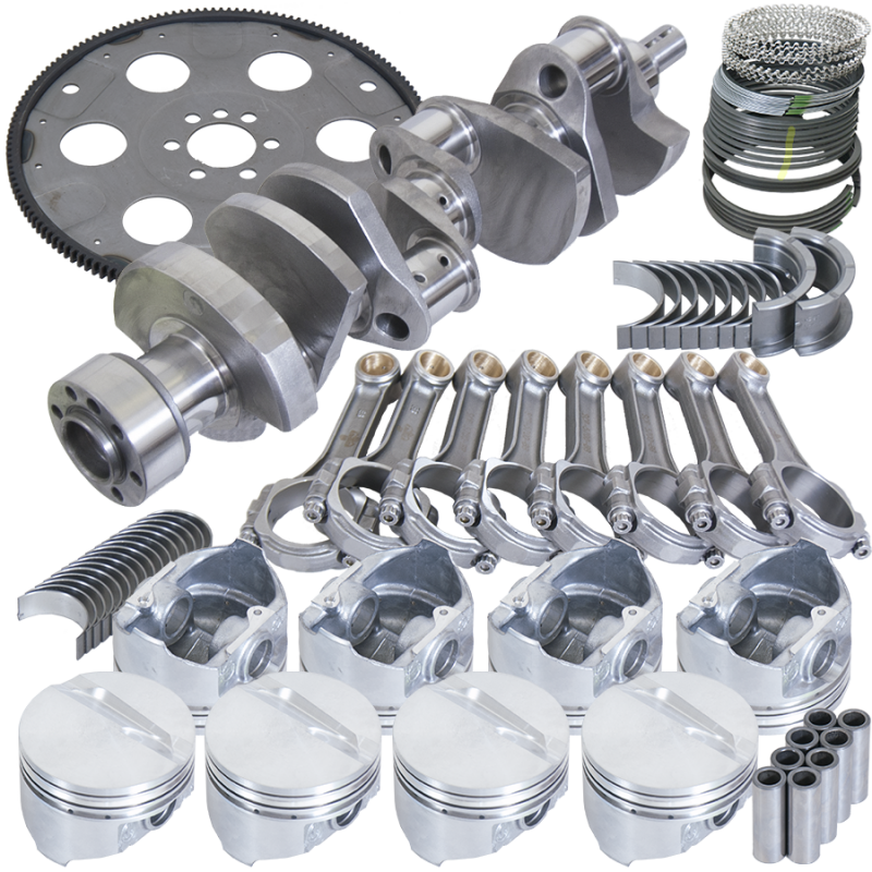 Eagle Chevy 350 1Pc 3.750in Crank 5.700in I-Beam Rods 4.040in Pistons 153 Tooth FP Balanced Assembly