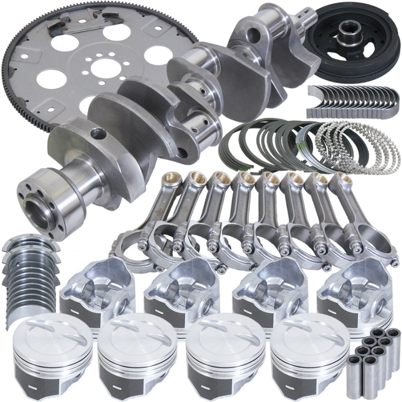 Eagle Chevy 350 1Pc 3.750in Crank 5.700in I-Beam Rods 4.040in Pistons 168 Tooth FP Balanced Assembly