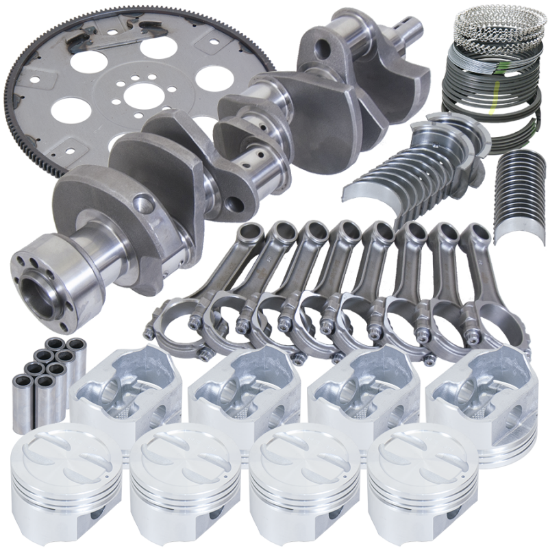 Eagle Chevy 350 1Pc 3.480in Crank 5.700in I-Beam Rods 4.040in Pistons 168 Tooth FP Balanced Assembly