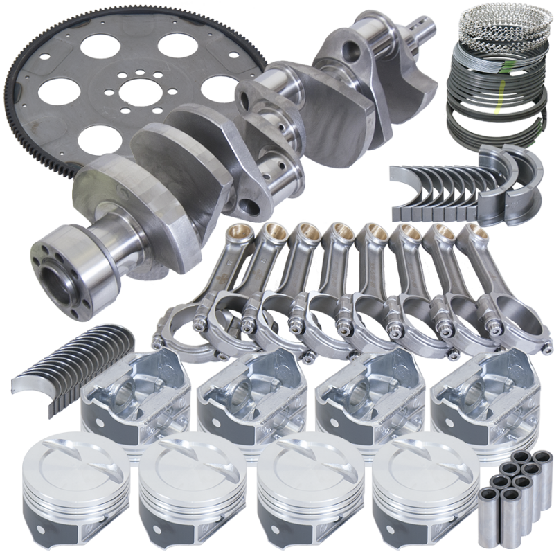 Eagle Chevy 350 1Pc 3.750in Crank 5.700in I-Beam Rods 4.040in Pistons 153 Tooth FP Balanced Assembly