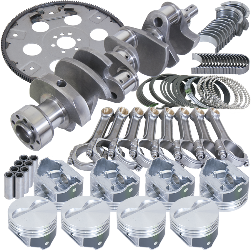 Eagle Chevy 350 1Pc 3.750in Crank 5.700in I-Beam Rods 4.000in Pistons 168 Tooth FP Balanced Assembly