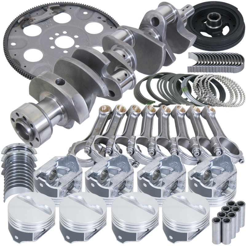 Eagle Chevy 350 1Pc 3.750in Crank 5.700in I-Beam Rods 4.060in Pistons 153 Tooth FP Balanced Assembly