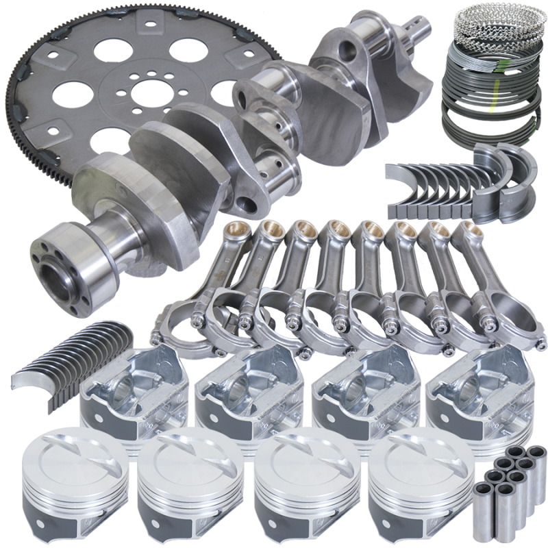 Eagle Chevy 350 1Pc 3.750in Crank 5.700in I-Beam Rod 4.060in Pistons Eagle 168 Tooth FP Bal Assembly
